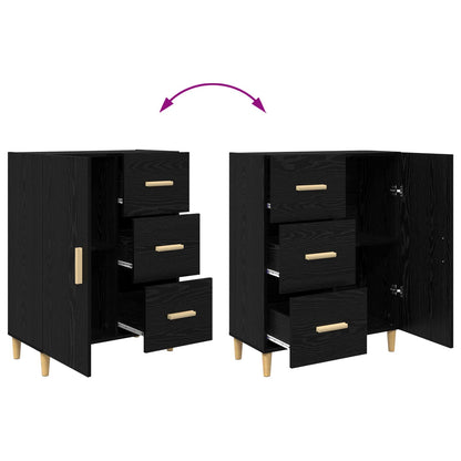 Sideboard Black oak 34 x 69.5 x 90 cm Engineered wood