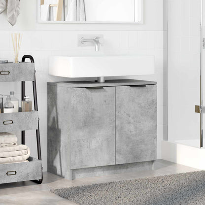 Bathroom Cabinet with Storage Concrete Grey 64.5 x 33.5 x 59 cm