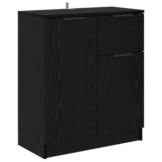 Sideboard Black Oak 60 x 30 x 70 cm Engineered Wood