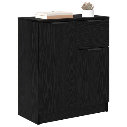 Sideboard with Drawer Black Oak 60 x 30 x 70 cm Engineered Wood