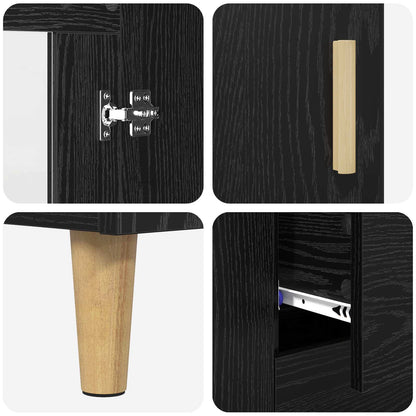 Sideboard Black Oak 69.5 x 34 x 90 cm Engineered Wood