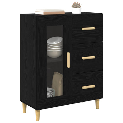 Sideboard Black Oak 69.5 x 34 x 90 cm Engineered Wood