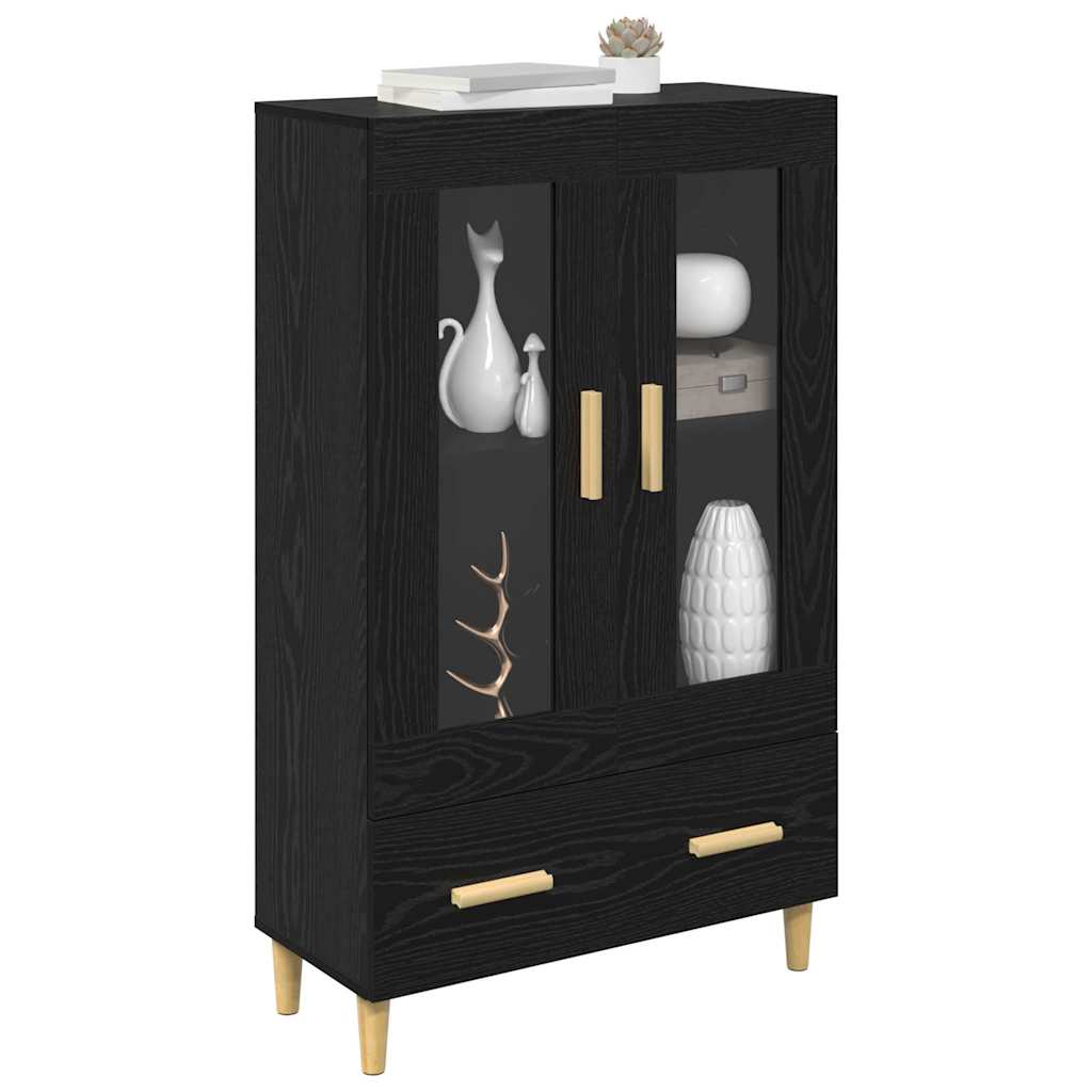 Highboard Black Oak 70 x 31 x 115 cm Engineered Wood
