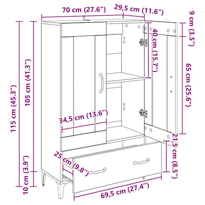 Highboard Artisan Oak 70 x 31 x 115 cm Engineered Wood and Iron
