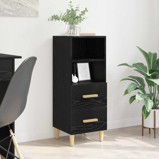 Sideboard Black oak 34 x 34.5 x 90 cm Engineered Wood