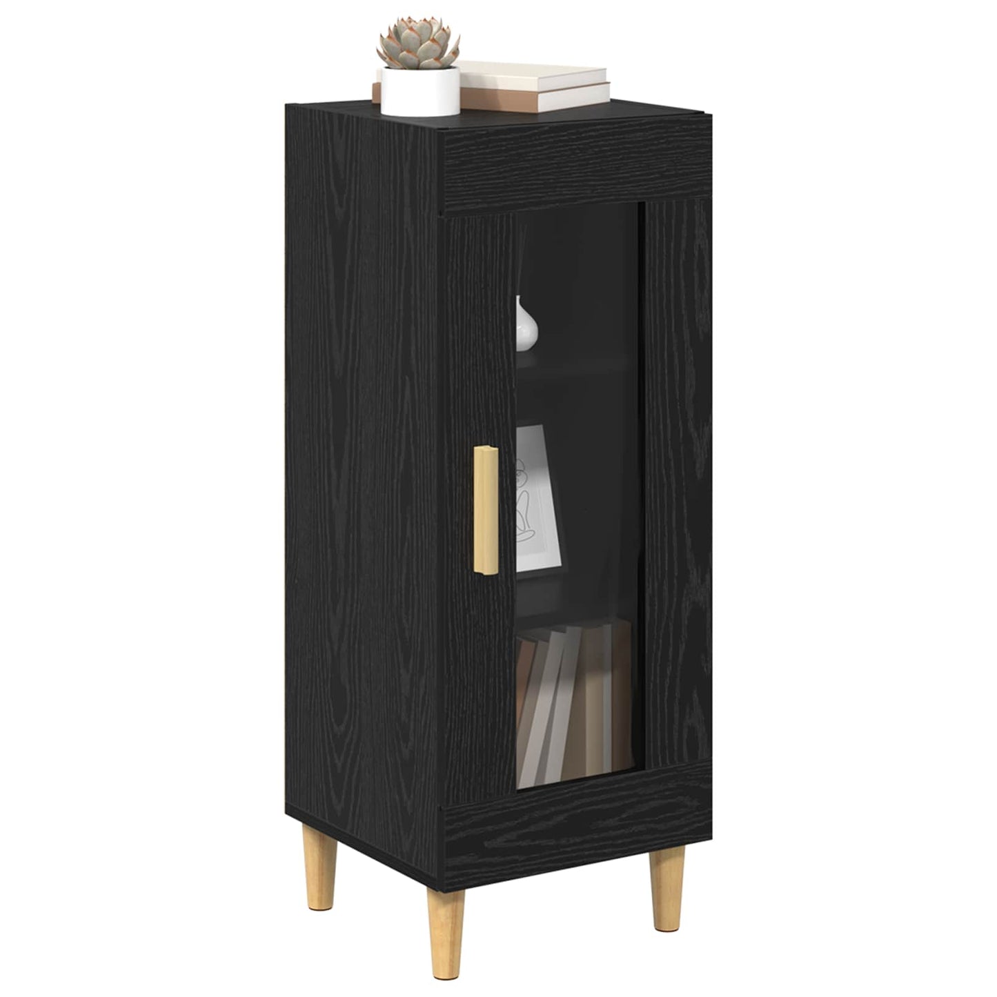 Sideboard Black Oak 34.5 x 32.5 x 90 cm Engineered Wood
