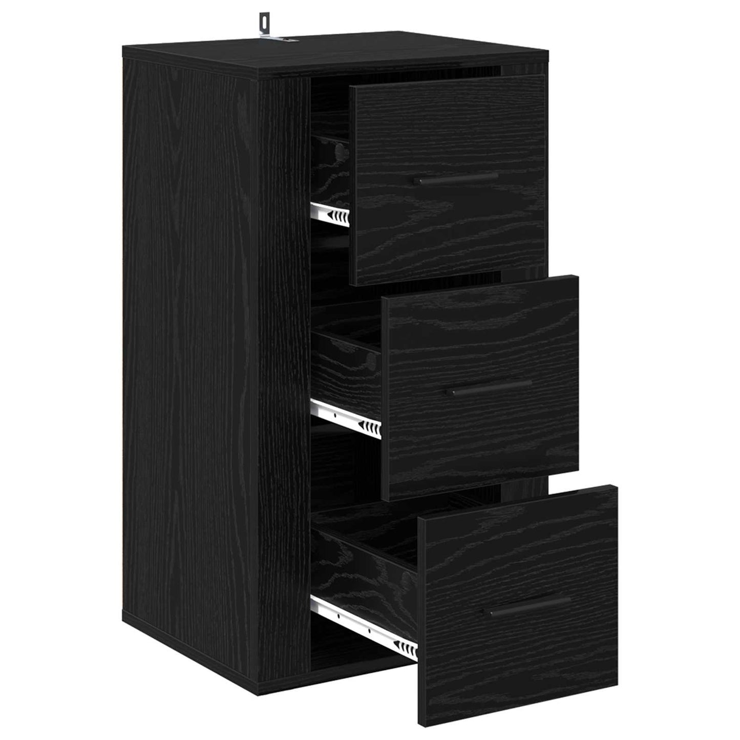Sideboard with Drawer Black Oak 40 x 33 x 70 cm Engineered wood