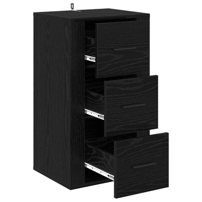 Sideboard with Drawer Black Oak 40 x 33 x 70 cm Engineered wood