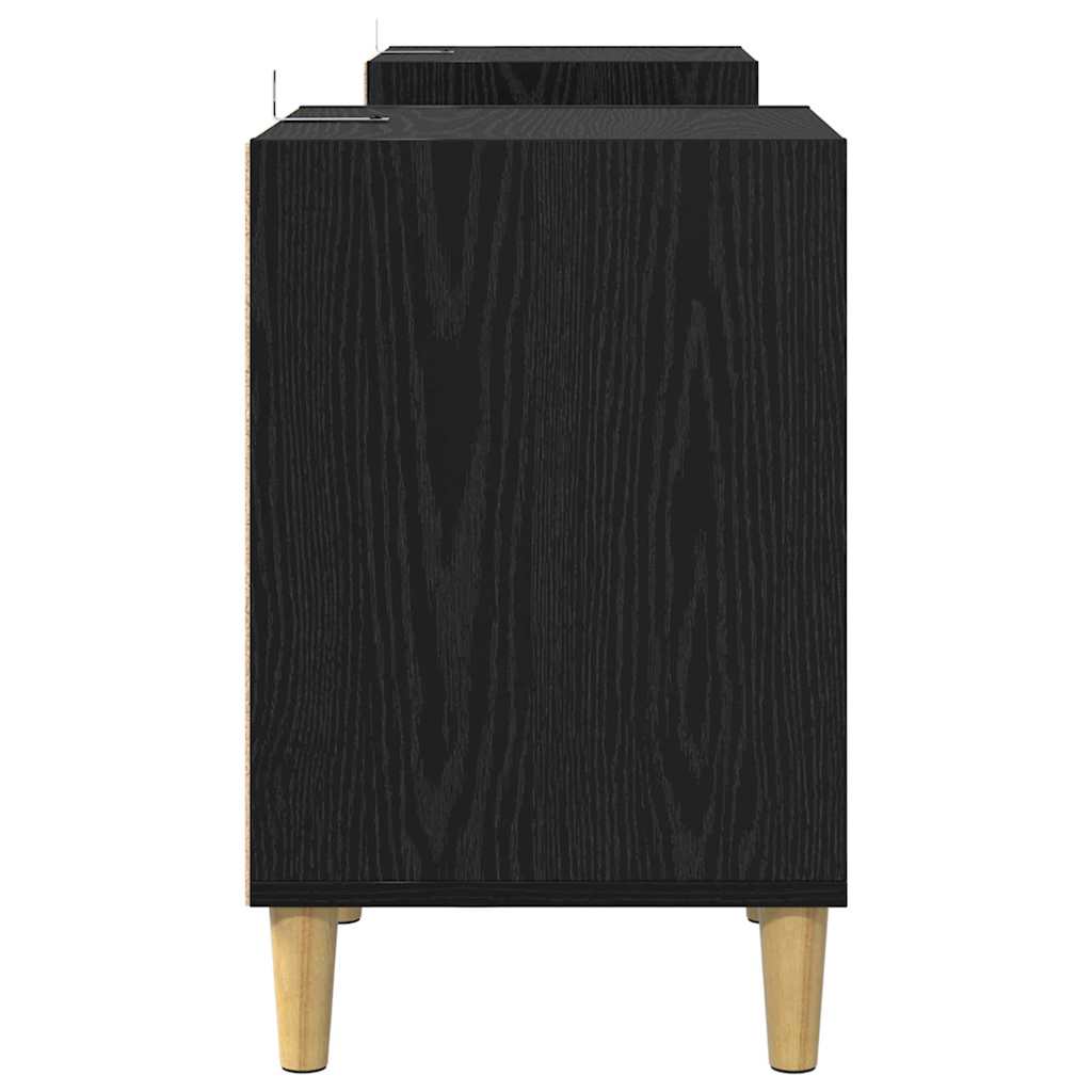 TV Cabinet Black Oak 160 x 35 x 55 cm Engineered Wood