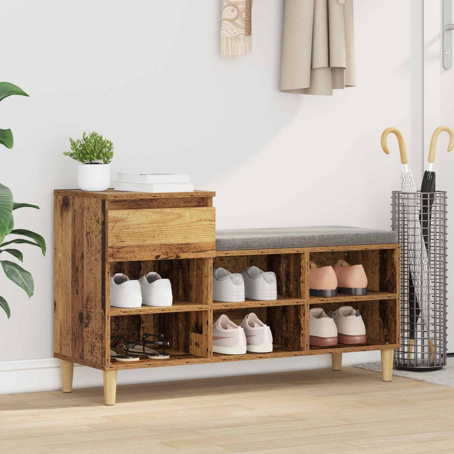 Shoe Cabinet Old Wood 102 x 36 x 60 cm Engineered Wood