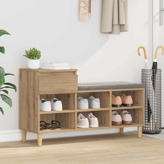 Shoe Cabinet 102 x 36 x 60 cm Engineered Wood Artisan Oak
