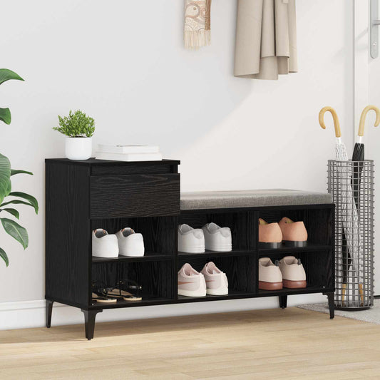 Shoe Cabinet 102 x 36 x 60 cm Engineered Wood Black Oak