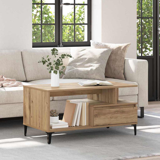 Coffee Table Artisan oak 90 x 49 x 45 cm Engineered wood
