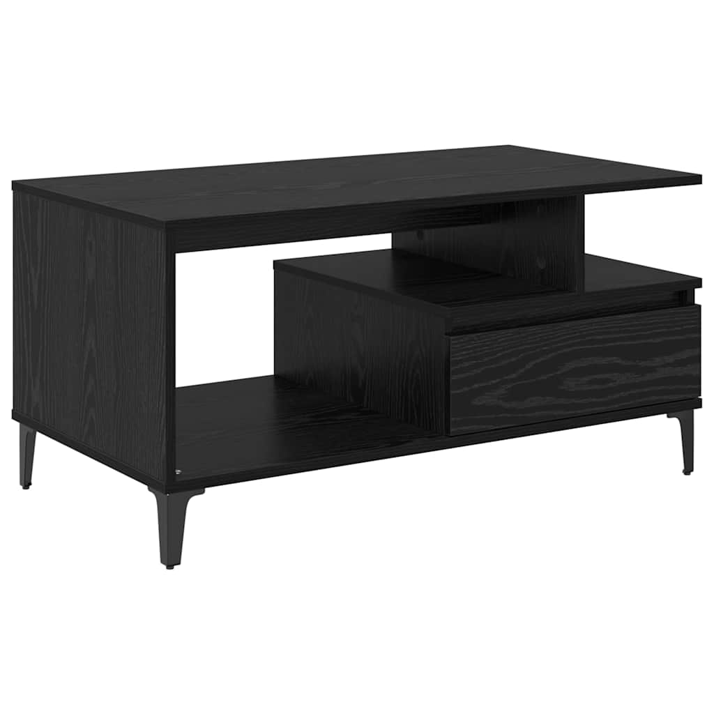 Coffee Table Black Oak 90 x 49 x 45 cm Engineered Wood
