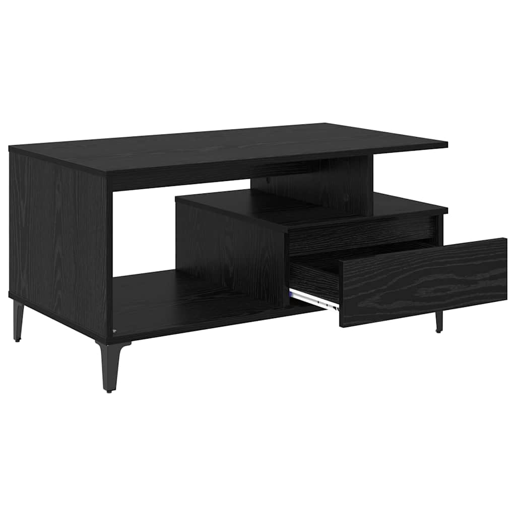 Coffee Table Black Oak 90 x 49 x 45 cm Engineered Wood