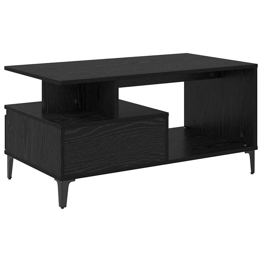 Coffee Table Black Oak 90 x 49 x 45 cm Engineered Wood