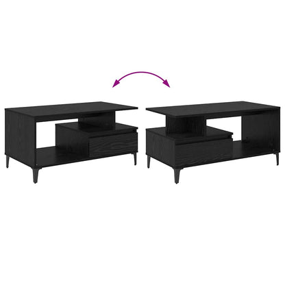 Coffee Table Black Oak 90 x 49 x 45 cm Engineered Wood