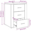 Bedside Cabinet Black oak 50 x 36 x 60 cm Engineered wood