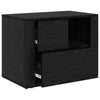 Bedside Cabinet Black oak 60 x 36 x 45 cm Engineered wood