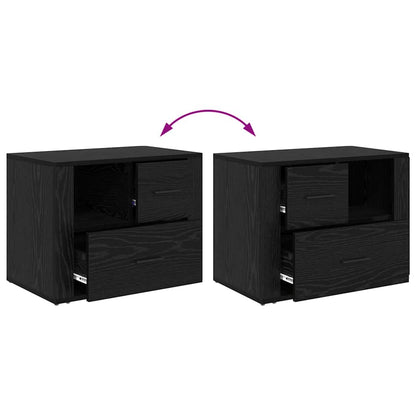 Bedside Cabinet Black Oak 35 x 60 x 50 cm Engineered Wood