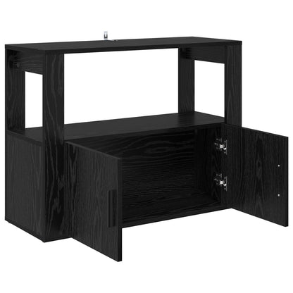 Sideboard Black oak 80 x 30 x 60 cm Engineered wood