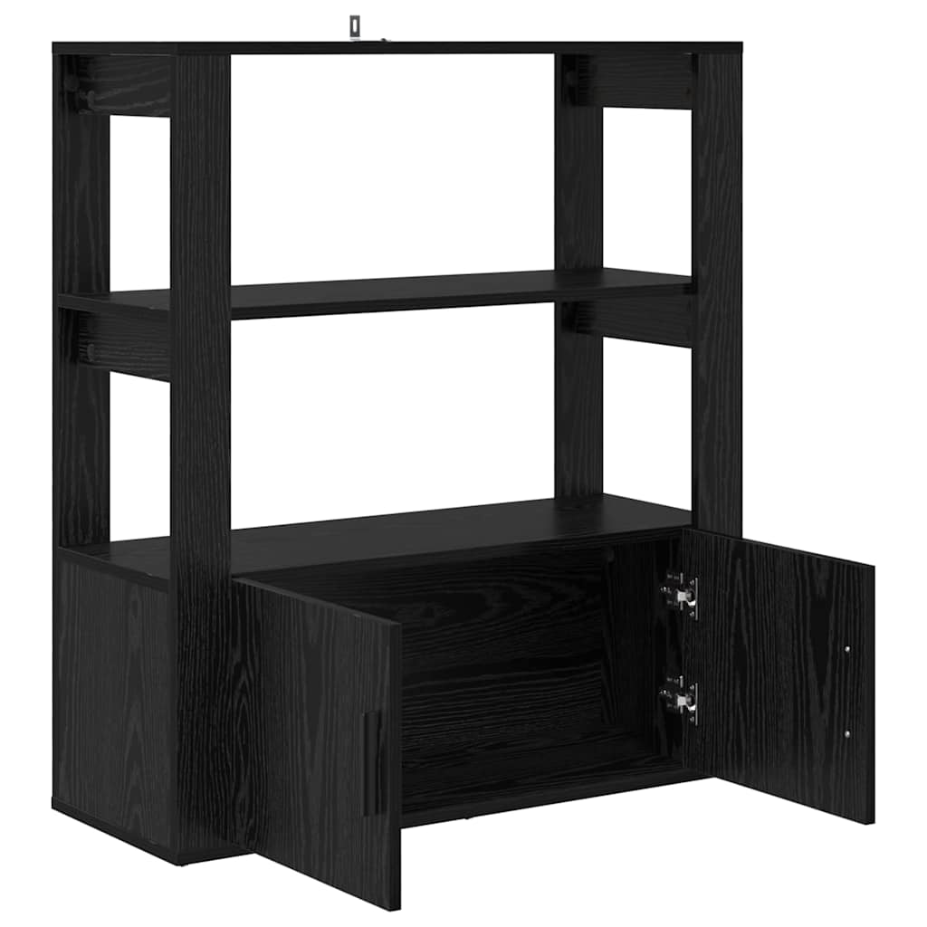 Sideboard Black oak 30 x 80 x 90 cm Engineered wood