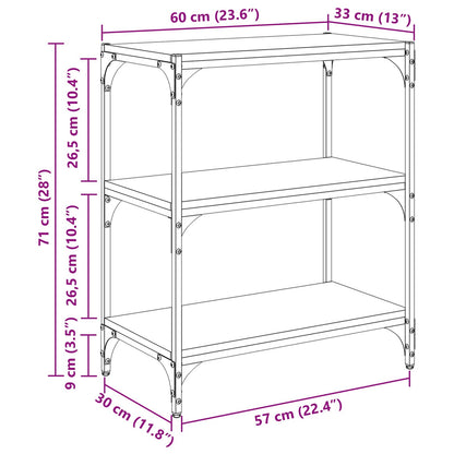 Book Cabinet 3-Tier 60 x 33 x 70.5 cm Engineered wood