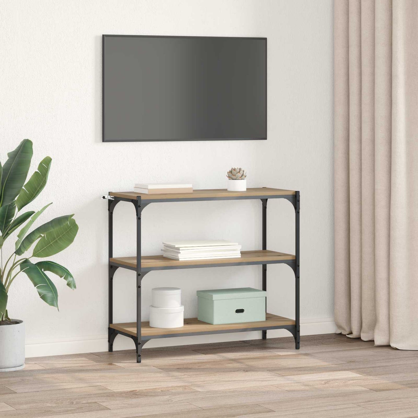 Book Cabinet 3-Tier 80 x 33 x 70.5 cm Engineered wood