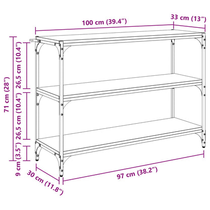 Book Cabinet Black oak 100 x 33 x 70.5 cm Engineered wood