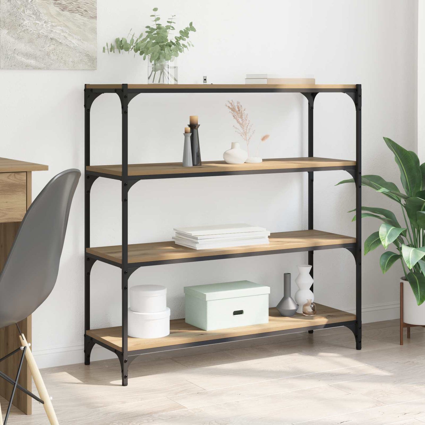 Book Cabinet 3-Tier 100 x 33 x 100 cm Engineered wood