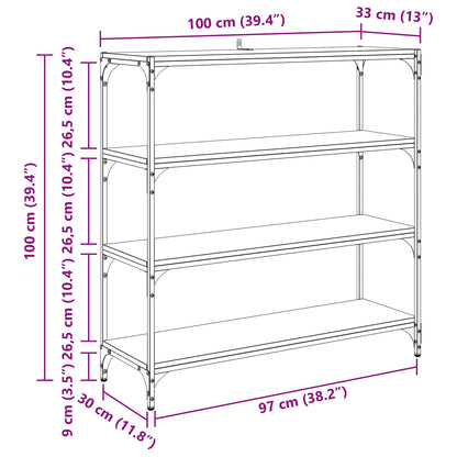Book Cabinet Black Oak 100 x 33 x 100 cm