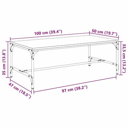 Coffee Table Black Oak 100 x 50 x 35 cm Engineered Wood