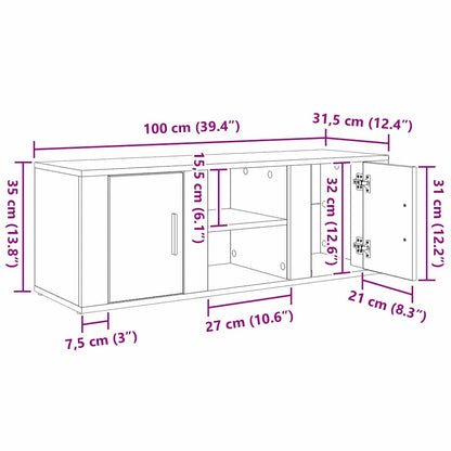 TV Cabinet 100 x 31.5 x 35 cm Artisan Oak Engineered Wood