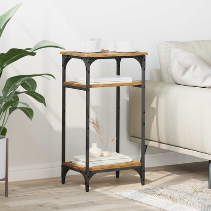 Side Table with Shelf Old Wood 40 x 30 x 75 cm Engineered Wood
