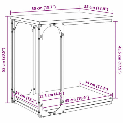 Side Table Old Wood 50 x 35 x 52 cm Engineered Wood