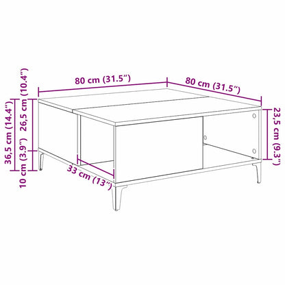 Coffee Table Artisan Oak 80 x 80 x 36.5 cm Engineered Wood