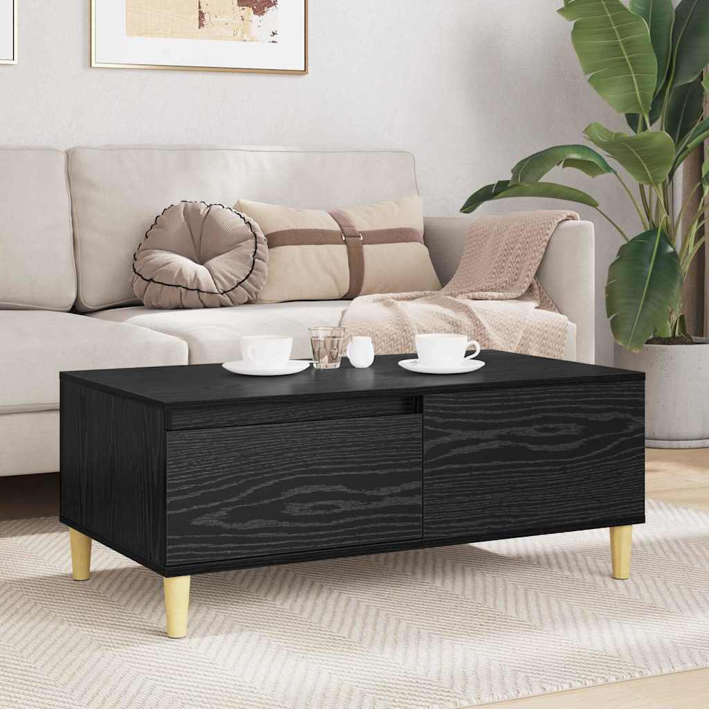 Coffee Table Black Oak 90 x 50 x 35 cm Engineered Wood