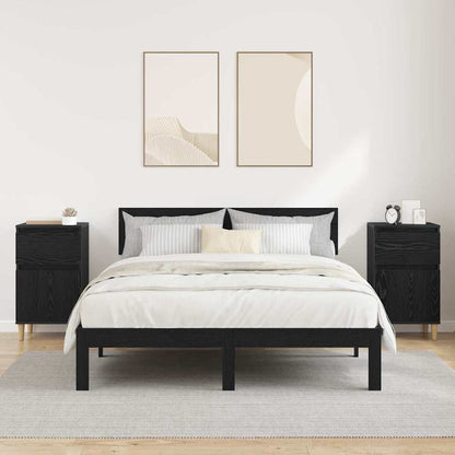 Bedside Cabinet 2 pcs Black Oak 40 x 35 x 70 cm Engineered Wood
