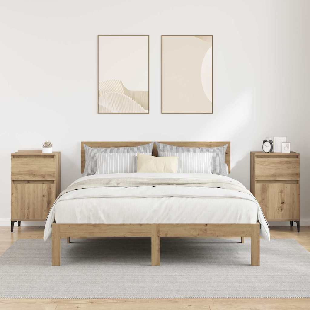 Bedside Cabinet with Drawer 2 pcs Artisan Oak 40 x 35 x 70 cm