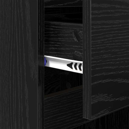 Bedside Cabinet 2 pcs Black Oak 40 x 35 x 70 cm Engineered Wood