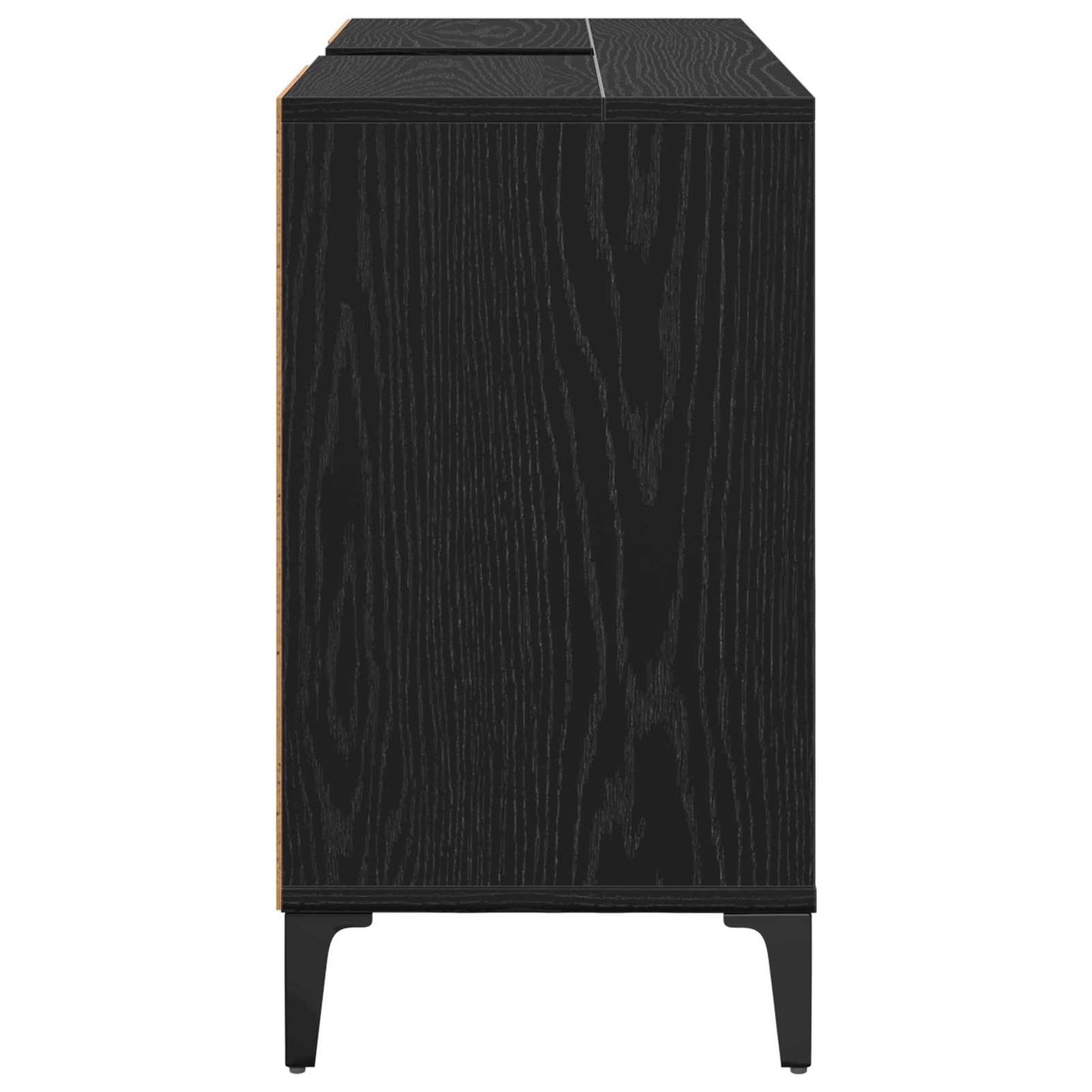 Sink cabinet Black Oak 80 x 33 x 60 cm Engineered Wood and Iron