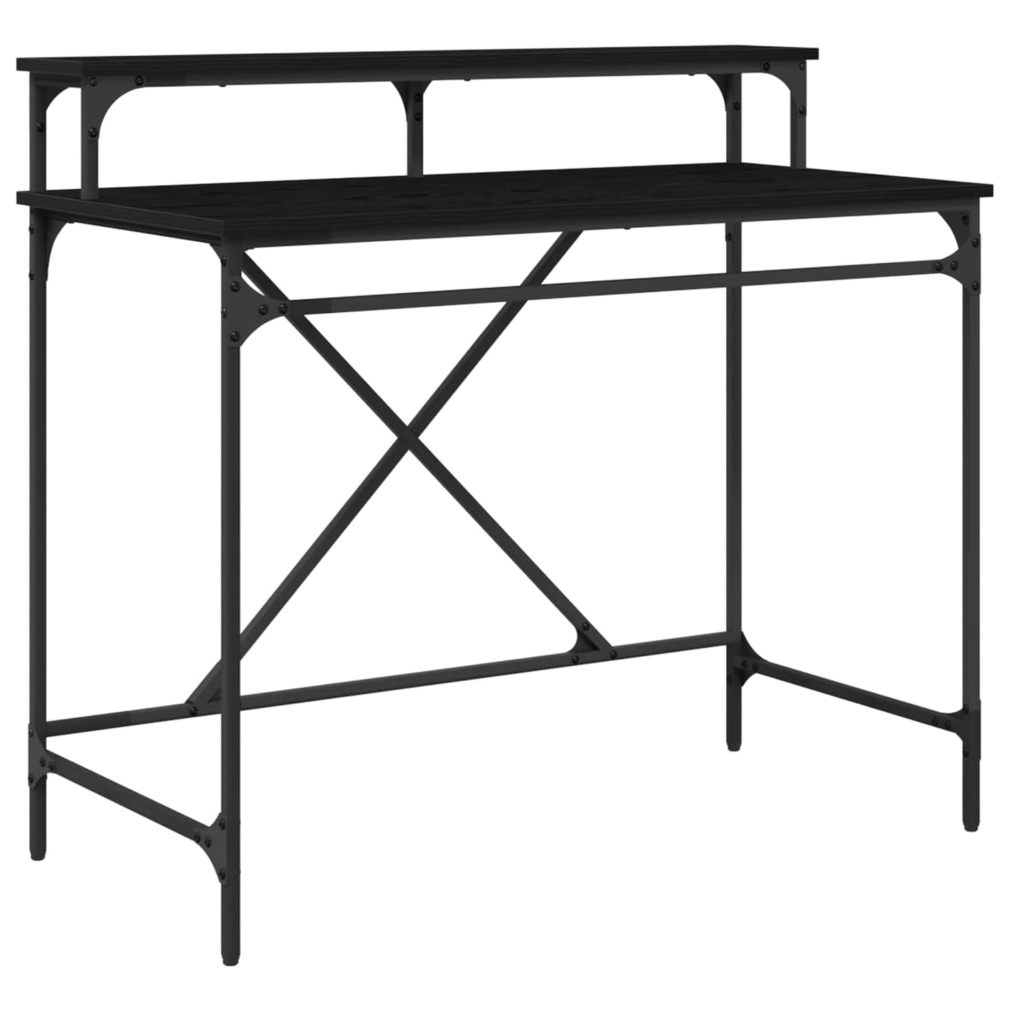 Desk Black Oak 100 x 50 x 90 cm Engineered Wood