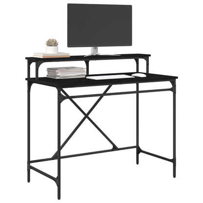 Desk Black Oak 100 x 50 x 90 cm Engineered Wood