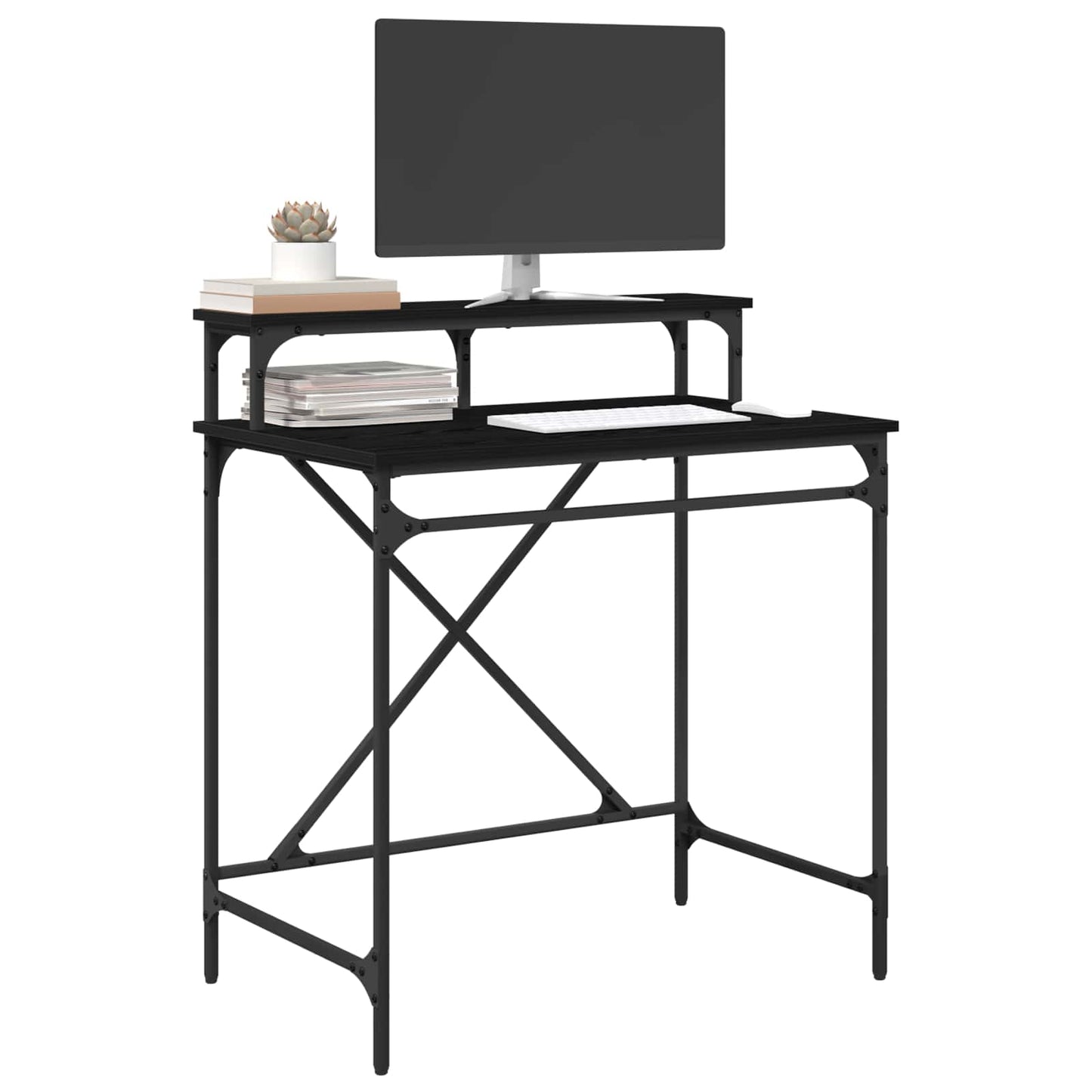 Desk Black Oak 80 x 50 x 90 cm Engineered Wood