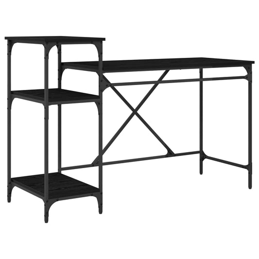 Desk Black Oak Engineered Wood 135 x 50 x 90 cm
