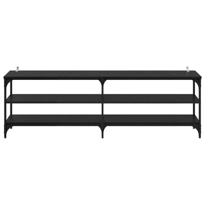 TV Cabinet Black Oak 160 x 30 x 50 cm Engineered Wood and Iron