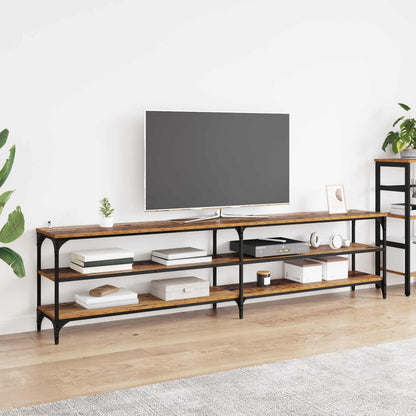 TV Cabinet Old Wood 200 x 30 x 50 cm Engineered Wood and Iron