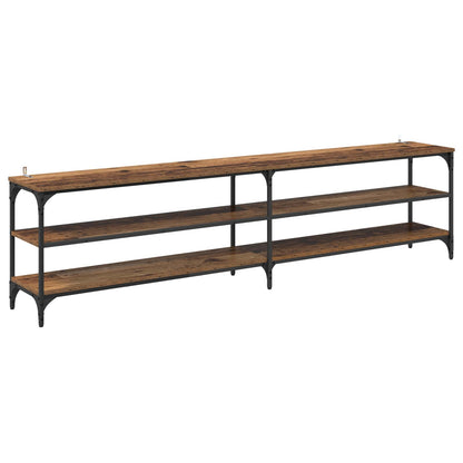 TV Cabinet Old Wood 200 x 30 x 50 cm Engineered Wood and Iron
