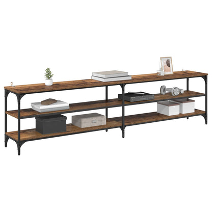 TV Cabinet Old Wood 200 x 30 x 50 cm Engineered Wood and Iron