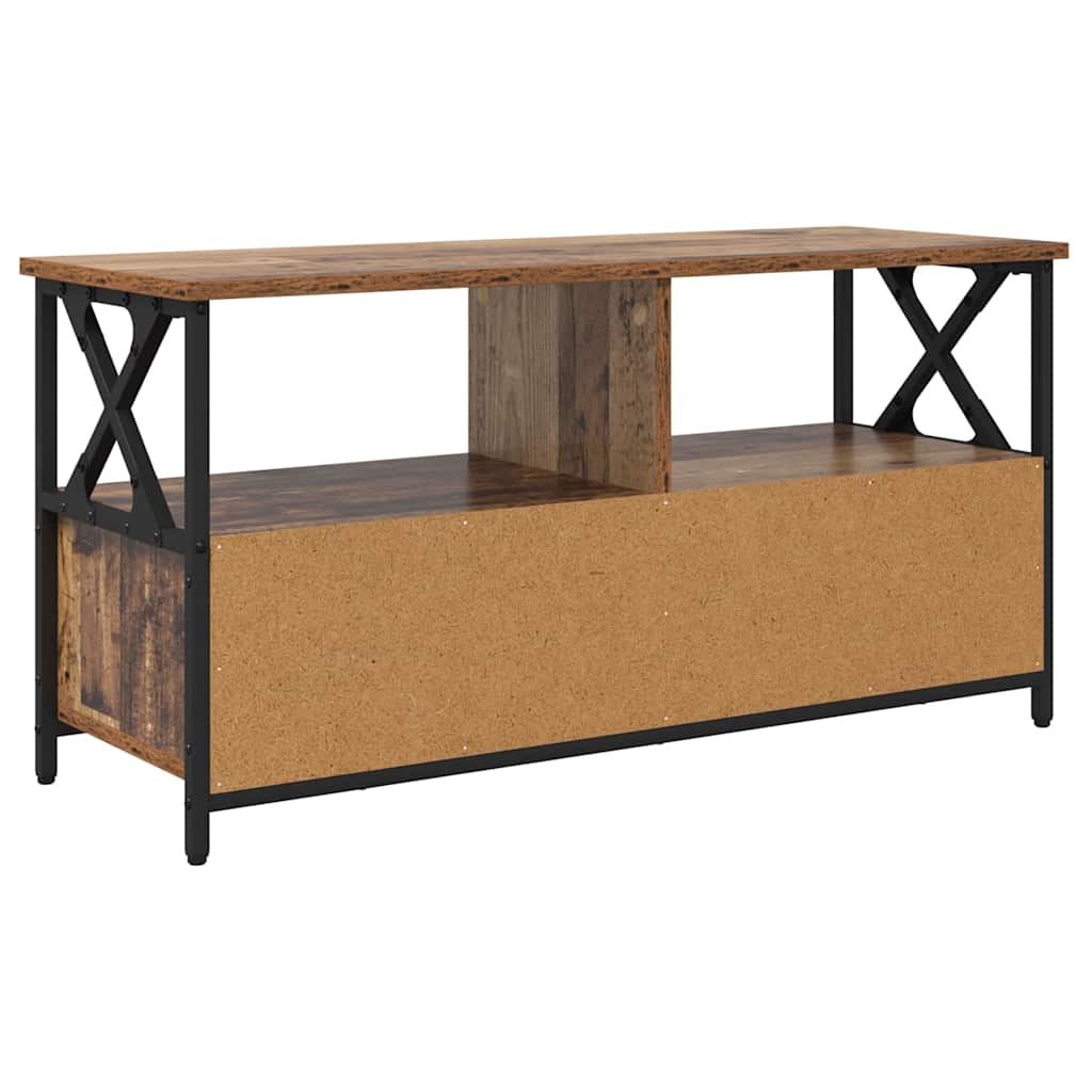 TV Cabinet Old Wood 90 x 33 x 45 cm Engineered Wood and Steel